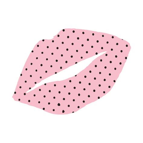 Pink dotted lips silhouette | royalty free element