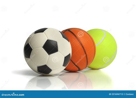 Soccer Ball, Basketball and Tennis Ball Stock Image - Image of play ...