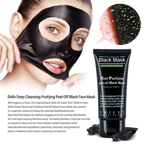 Shills AUTHENTIC Deep Cleansing Peel-Off Black Face Mask Blackhead ...