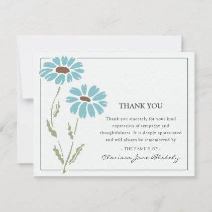 Simple Light Blue Flower | Sympathy Thank You Note | Zazzle.com ...