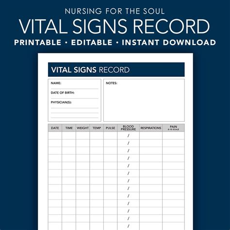 Printable Vital Signs Sheet - Printable Templates