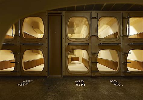 A retro capsule hotel in Tokyo has been brought to life with a modern ...