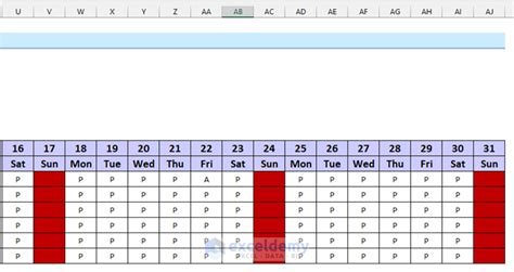 Attendance Sheet Excel Template