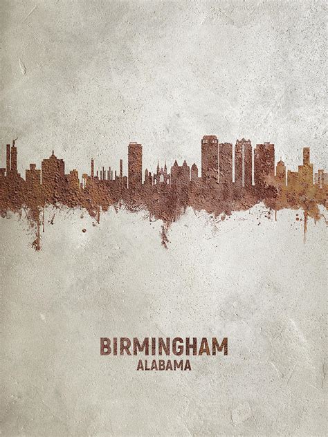 Birmingham Alabama Skyline Digital Art by Michael Tompsett - Fine Art America