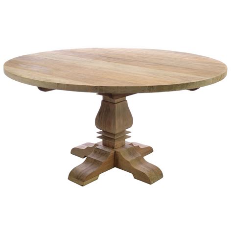 Natural Wood Round Dining Table