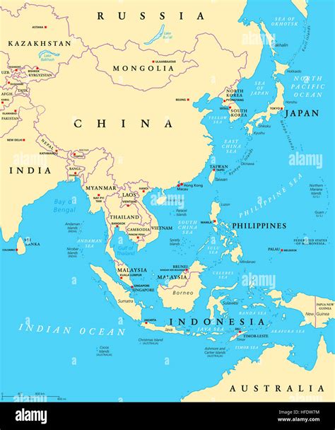 Political Map Of Asia With Capitals