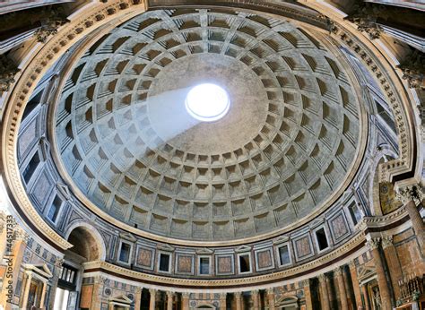 Ancient architectural masterpiece of Pantheon in Roma, Italy Stock ...