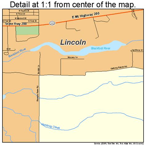 Lincoln Montana Street Map 3043675