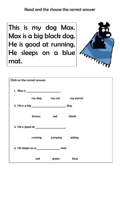 Engage First Graders with Interactive Reading Comprehension Worksheets