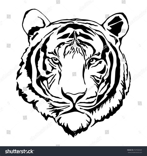 Tiger Head Silhouette Vector Stock Vector (Royalty Free) 767936503 ...