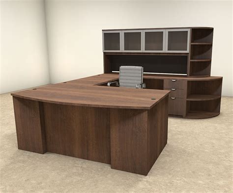 6pc U Shaped Modern Contemporary Executive Office Desk Set, #OF-CON-U44 ...