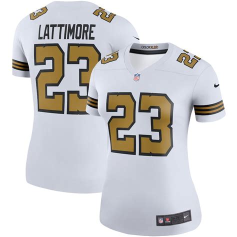 Women's Orleans Saints 23# Marshon Lattimore White Stitched Jersey