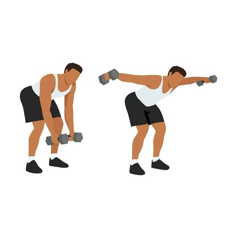 Man doing Dumbbell bent over reverse flyes. 23576384 Vector Art at Vecteezy