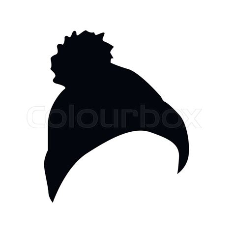 Hat black silhouette isolated on white ... | Stock vector | Colourbox