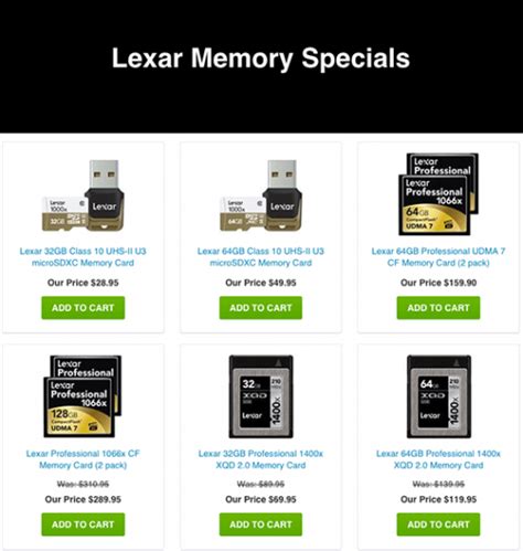 Lexar memory cards sale - Photo Rumors