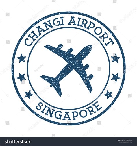 Changi Airport Singapore Logo Airport Stamp Stock Vector (Royalty Free ...