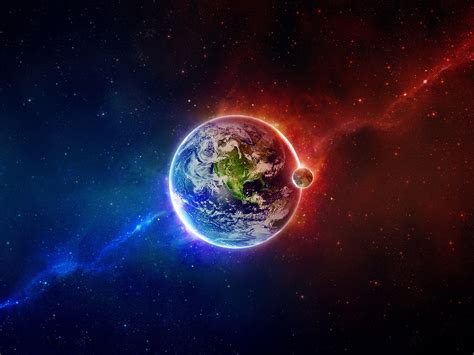 Earth and sun illustration HD wallpaper | Wallpaper Flare