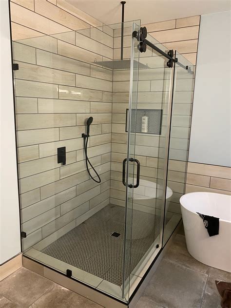 Barndoor Shower Enclosure | LeJeune Shower & Glass, LLC