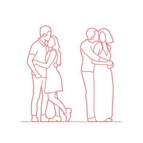 Two People Hugging Drawing