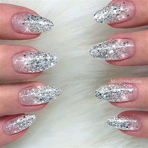 Silver Glitter Nails