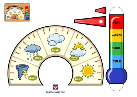 Free Printable Weather Station for Kids. Weather Chart | TeachersMag ...