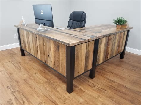 Buy Custom Made Reclaimed Barnwood Corner Desk, Rustic Work Station, L ...