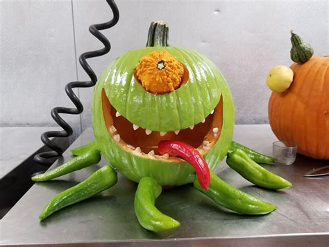 We had annual pumpkin carving contest at work. As usual the kitchen won ...