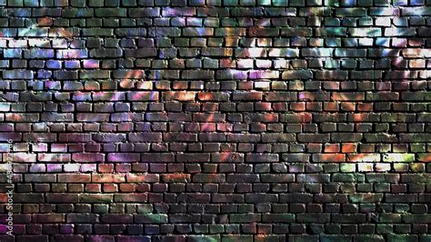 Colorful graffiti on a brick wall as a dark background Stock Photo ...