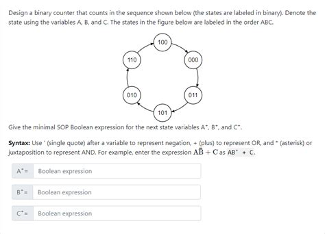 Solved Design a binary counter that counts in the sequence | Chegg.com