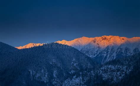 Sunrise in the Mountains in Winter Stock Photo - Image of polar, rocks ...