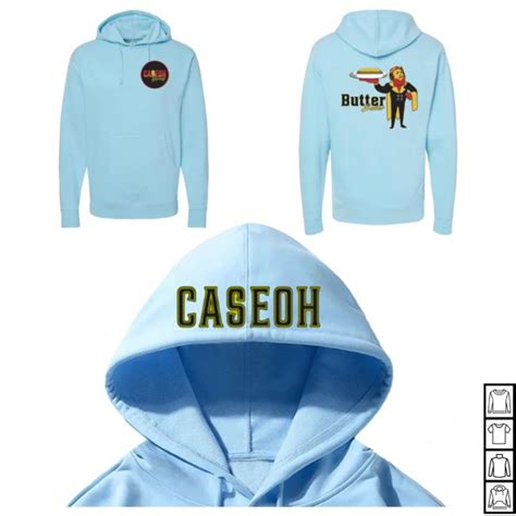 Official Caseoh Game Merch Caseoh Games Butter Butler Hooded Sweatshirt ...