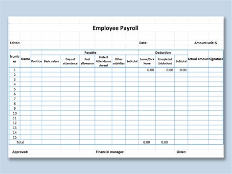 EXCEL of Employee Payroll Calculator.xlsx | WPS Free Templates