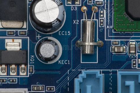 Electronic Board. the Board Features Elements: Chips, Diodes ...