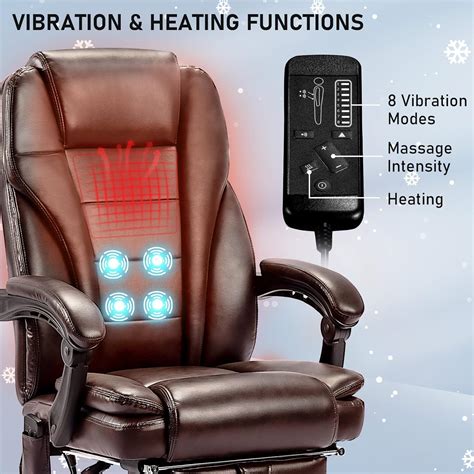 Buy NOBLEMOOD Ergonomic Heated Massage Office Chair Tall and Big ...