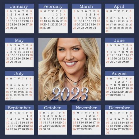 a calendar for 2012 with a photo of a woman in blue and white on it