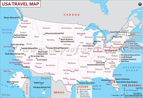 Map Of Us Tourist Attractions | Map Of The World