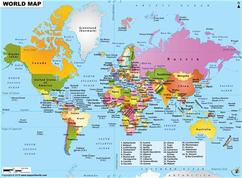 World Map Countries And Capitals