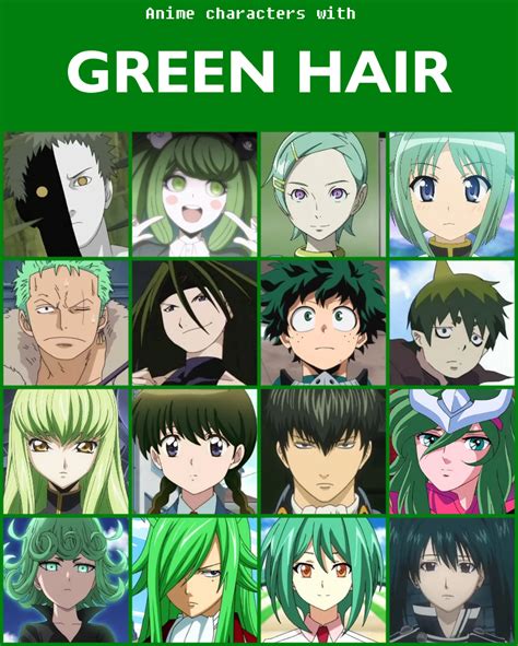 Anime characters with green hair [V2] by jonatan7 on DeviantArt