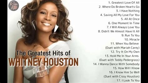 Whitney Houston | The Greatest Hits | Non Stop Playlist - YouTube Music