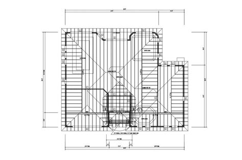 Ground floor framing plan structure details of residential house dwg ...