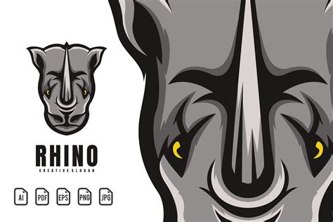 Rhino Mascot Logo Graphic by maxs_graphic · Creative Fabrica