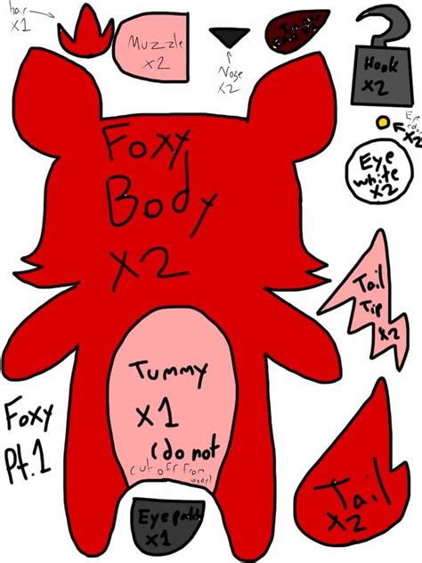 Foxy the pirate fox plush template by TrinityTheWerewolf33.deviantart ...