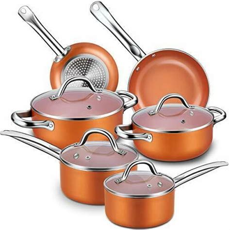 Professional Nonstick Cookware Set for Stove & Induction Cooktop (10 ...