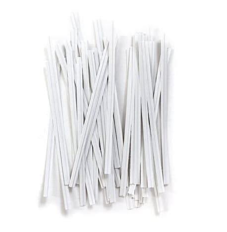 NexDay Supply: 15000119 WHITE PAPER TWIST TIE, 4X1/8 inch