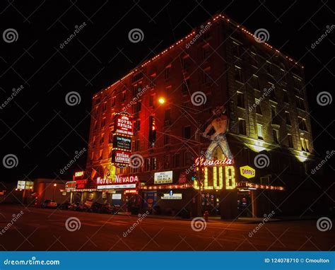 Hotel Nevada and Gambling Hall Editorial Image - Image of lights ...