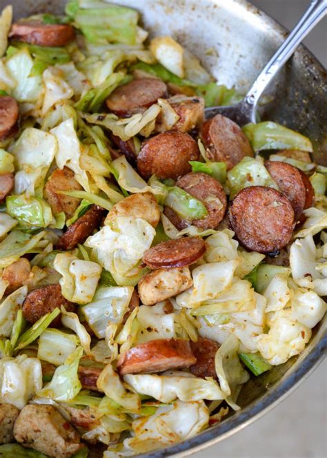 Cajun Chicken Sausage and Cabbage Skillet - The Best Keto Recipes