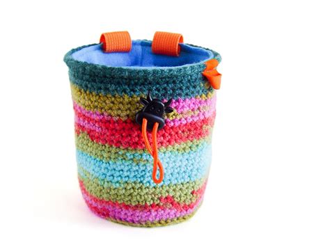 Crochet Rock Climbing Chalk Bag, Chalkbag Climbing, Knit Chalk Bag, M Size