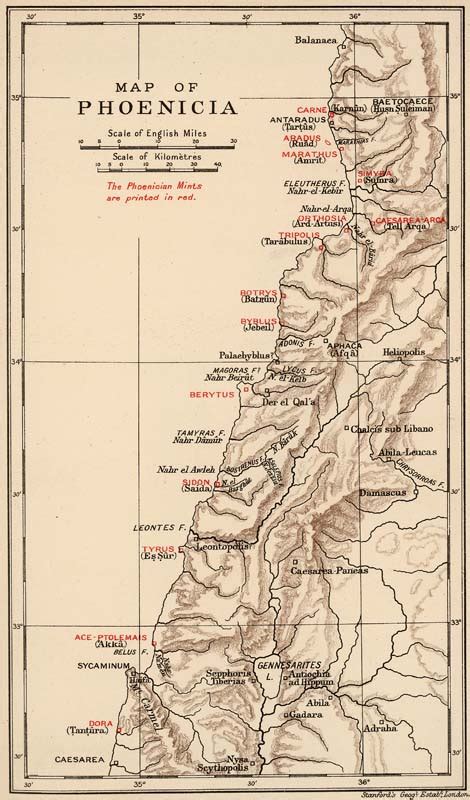 Map of Ancient Phoenicia