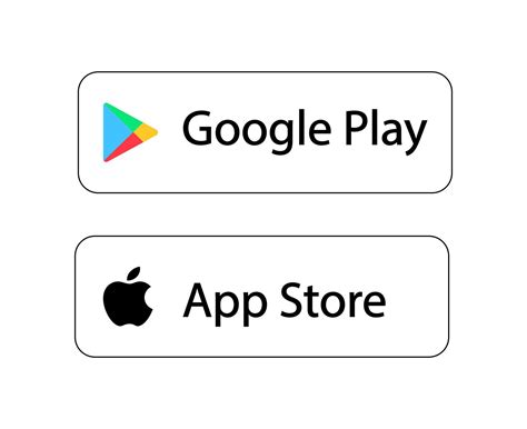 Google Play, Apple Store logo, icon, button. 16290534 Vector Art at ...