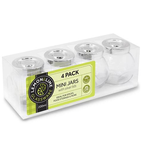 Small Glass Storage Jars 200ml (Pack of 4) | Storage and Containers ...